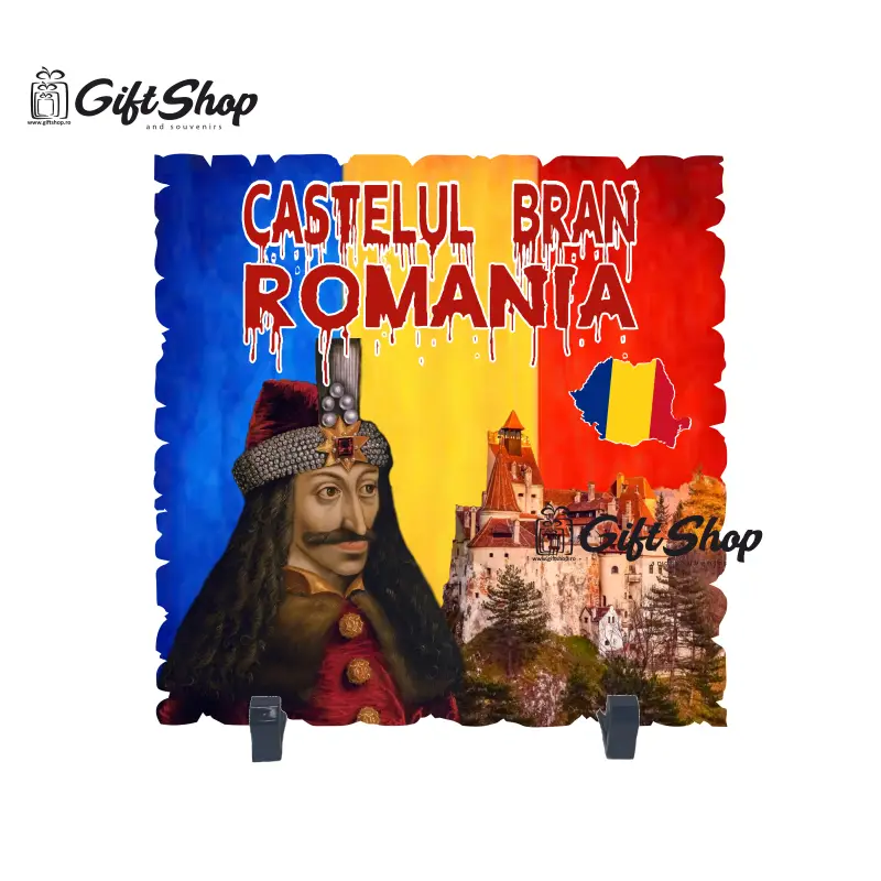 Castelul bran romania, placheta cu mesaj